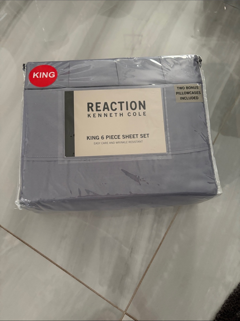 Reaction Kenneth Cole King 6-Piece Sheet Set - Blue/Grey